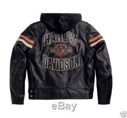 Harley Davidson Mens Classic Enthusiast Black Leather Jacket 3 in 1 L ...