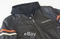 Harley Davidson Mens Classic Enthusiast Black Leather Jacket 3 in 1 L 97070-09VM