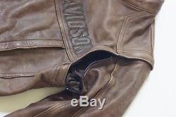 Harley Davidson Mens DEADWOOD Convertible Brown Leather Jacket Vest S 97148-10VM