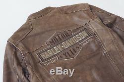 Harley Davidson Mens DEADWOOD Convertible Brown Leather Jacket Vest S 97148-10VM
