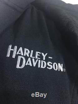Harley Davidson Mens Jacket Size L Black 2 In 1 Hoodie With Large Logo On Back