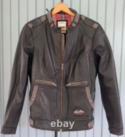 Harley Davidson Mens Leather Jacket Large Black Riding Motorcycle Vintage Style
