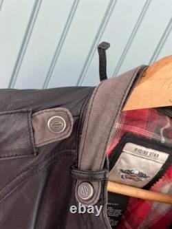 Harley Davidson Mens Leather Jacket Large Black Riding Motorcycle Vintage Style