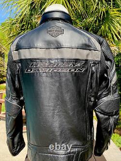 Harley Davidson Mens MEDALLION Black Leather Jacket XL 98077-15VM Reflective