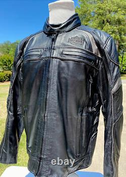 Harley Davidson Mens MEDALLION Black Leather Jacket XL 98077-15VM Reflective