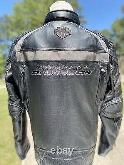 Harley Davidson Mens MEDALLION Black Leather Jacket XL 98077-15VM Reflective