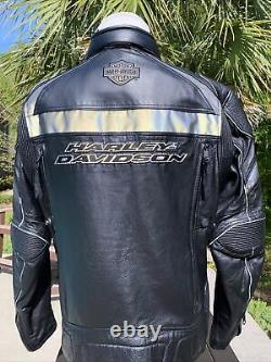 Harley Davidson Mens MEDALLION Black Leather Jacket XL 98077-15VM Reflective