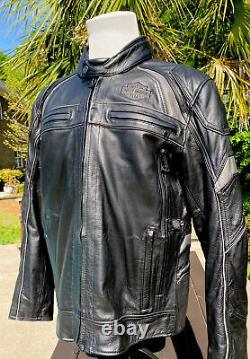 Harley Davidson Mens MEDALLION Black Leather Jacket XL 98077-15VM Reflective