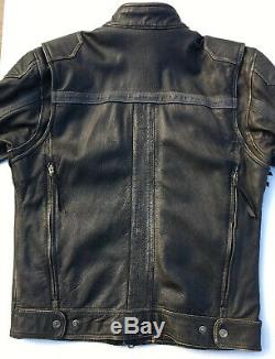 Harley Davidson Mens PLANK Leather Jacket Large Distressed 97046-15VM