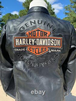 Harley Davidson Mens ROADWAY Leather Jacket Large 98015-10VM Black