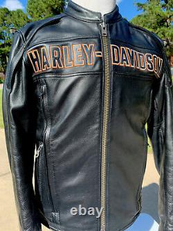 Harley Davidson Mens ROADWAY Leather Jacket Large 98015-10VM Black