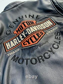 Harley Davidson Mens ROADWAY Leather Jacket Large 98015-10VM Black