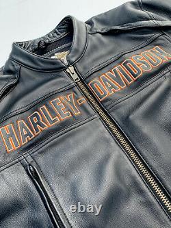Harley Davidson Mens ROADWAY Leather Jacket Large 98015-10VM Black