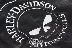 Harley Davidson Mens Reflective WillieG Skull Black Leather Jacket 98099-07VM XL