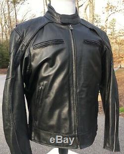 Harley Davidson Mens Reflective Willie G Skull Black Leather Jacket 4XL