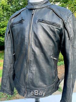 Harley Davidson Mens Reflective Willie G Skull Black Leather Jacket Large