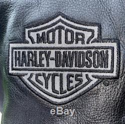 Harley Davidson Mens Reflective Willie G Skull Black Leather Jacket Large