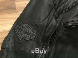 Harley Davidson Mens Reflective Willie G Skull Black Leather Jacket XL