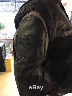 Harley Davidson Mens Rivage Black Leather & Mesh Jacket 3XL 97427-14VM EUC HTF