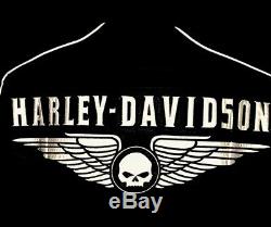 Harley Davidson Mens SOULESS Winged Skull Leather Jacket Large Willie G