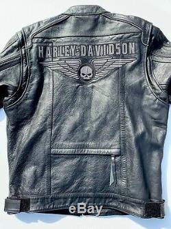 Harley Davidson Mens SOULESS Winged Skull Leather Jacket Large Willie G