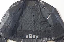 Harley Davidson Mens Vintage Cruiser Embossed Eagle Black Leather Jacket L Rare