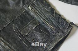 Harley Davidson Mens Vintage Cruiser Embossed Eagle Metal Badge Leather Jacket L