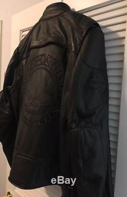 Harley Davidson Mens Willie G. Reflective Skull Leather Jacket XL