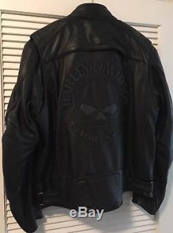 Harley Davidson Mens Willie G. Reflective Skull Leather Jacket XL