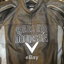 Harley Davidson Mens black Leather Riding Jacket Android 360 2XL 97104-12VM