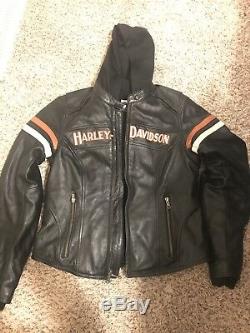 Harley Davidson Miss Enthusiast 3N1 Leather Jacket Women's Small Black