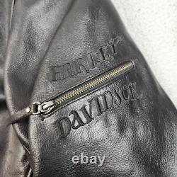 Harley Davidson Motorcycle BLAZING BONES Leather Jacket Flaming Skull Men's 2XL