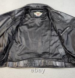 Harley Davidson Motorcycle BLAZING BONES Leather Jacket Flaming Skull Men's 2XL