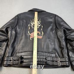 Harley Davidson Motorcycle BLAZING BONES Leather Jacket Flaming Skull Men's 2XL