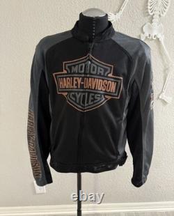 Harley Davidson Motorcycle Bar & Shield Mesh Riding Jacket Size M Excellent