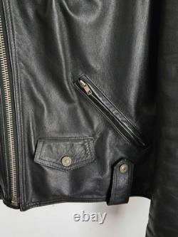 Harley Davidson Motorcycle Biker Black Leather Jacket Mens XXL Made USA