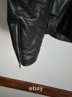 Harley Davidson Motorcycle Biker Black Leather Jacket Mens XXL Made USA