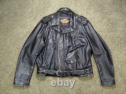 Harley Davidson Motorcycle Classic Biker Leather Jacket Vented Distress Size 2XL