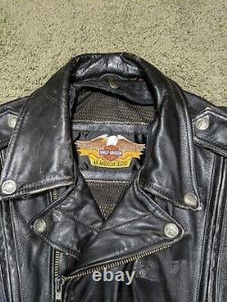 Harley Davidson Motorcycle Classic Biker Leather Jacket Vented Distress Size 2XL