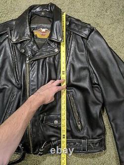 Harley Davidson Motorcycle Classic Biker Leather Jacket Vented Distress Size 2XL
