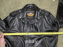 Harley Davidson Motorcycle Classic Biker Leather Jacket Vented Distress Size 2XL