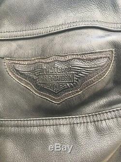 Harley Davidson Motorcycle Men's Medium Black Leather Jacket Removable Lining