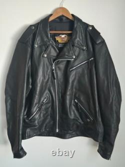 Harley Davidson Motorcycle Mens Black Leather Jacket XXL Made USA