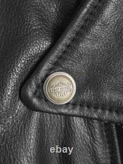 Harley Davidson Motorcycle Mens Black Leather Jacket XXL Made USA