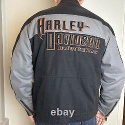 Harley-Davidson Motorcycle Riding Jacket Lined Full Zip Gray Black Men's Sz XL