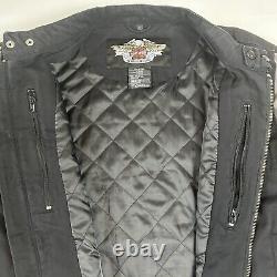 Harley-Davidson Motorcycle Riding Jacket Lined Full Zip Gray Black Men's Sz XL