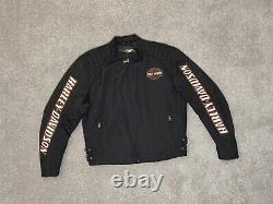 Harley Davidson Motorcycle Riding Jacket Men's Size L Nylon Black