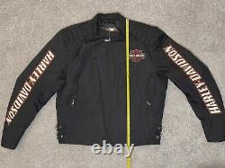 Harley Davidson Motorcycle Riding Jacket Men's Size L Nylon Black