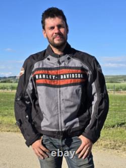 Harley Davidson Motorcycle Riding Jacket w Extra Layer That Unzips Size XL