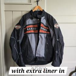 Harley Davidson Motorcycle Riding Jacket w Extra Layer That Unzips Size XL